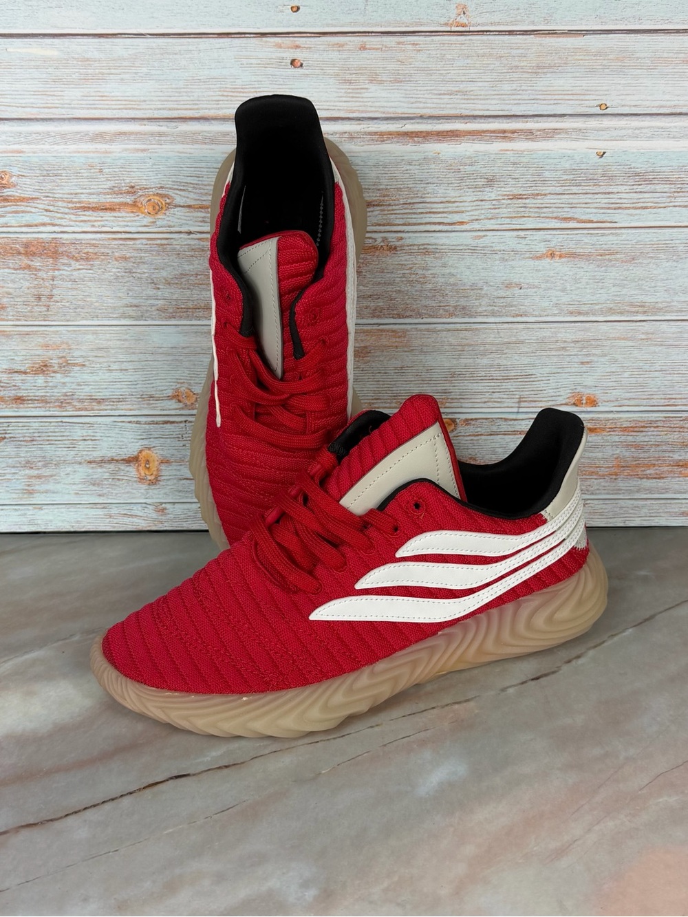 NEW Adidas Sobakov J Scarlet Red/White  Big Kid size 7 / Women’s size 8